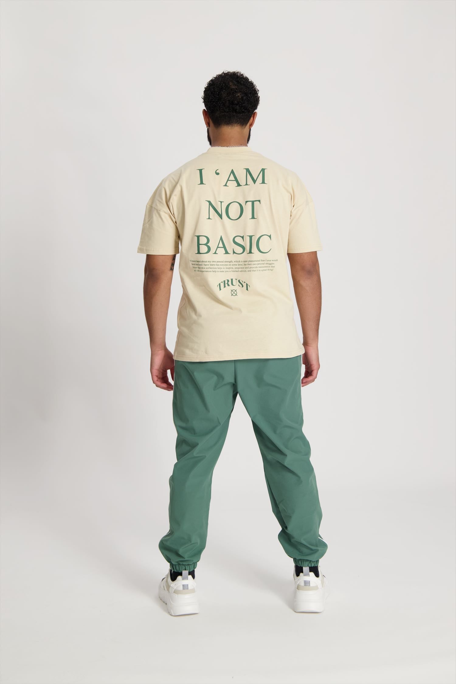 'I'AM NOT BASIC' Beige Tee