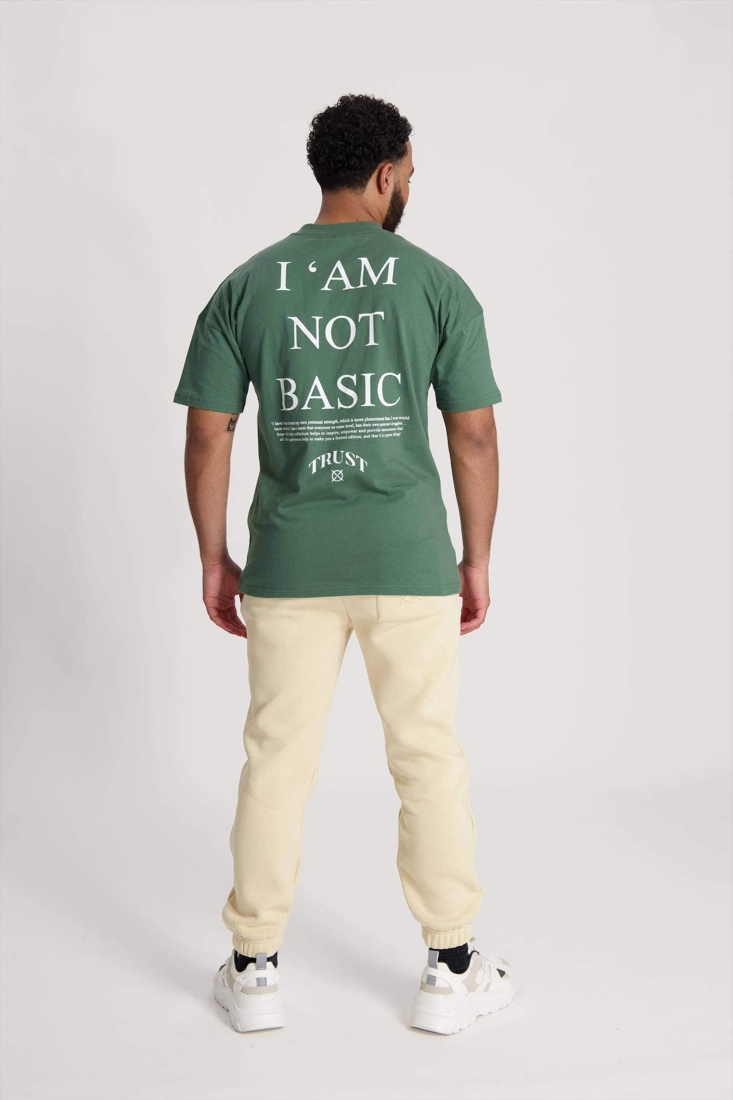 'I'AM NOT BASIC' Green Tee