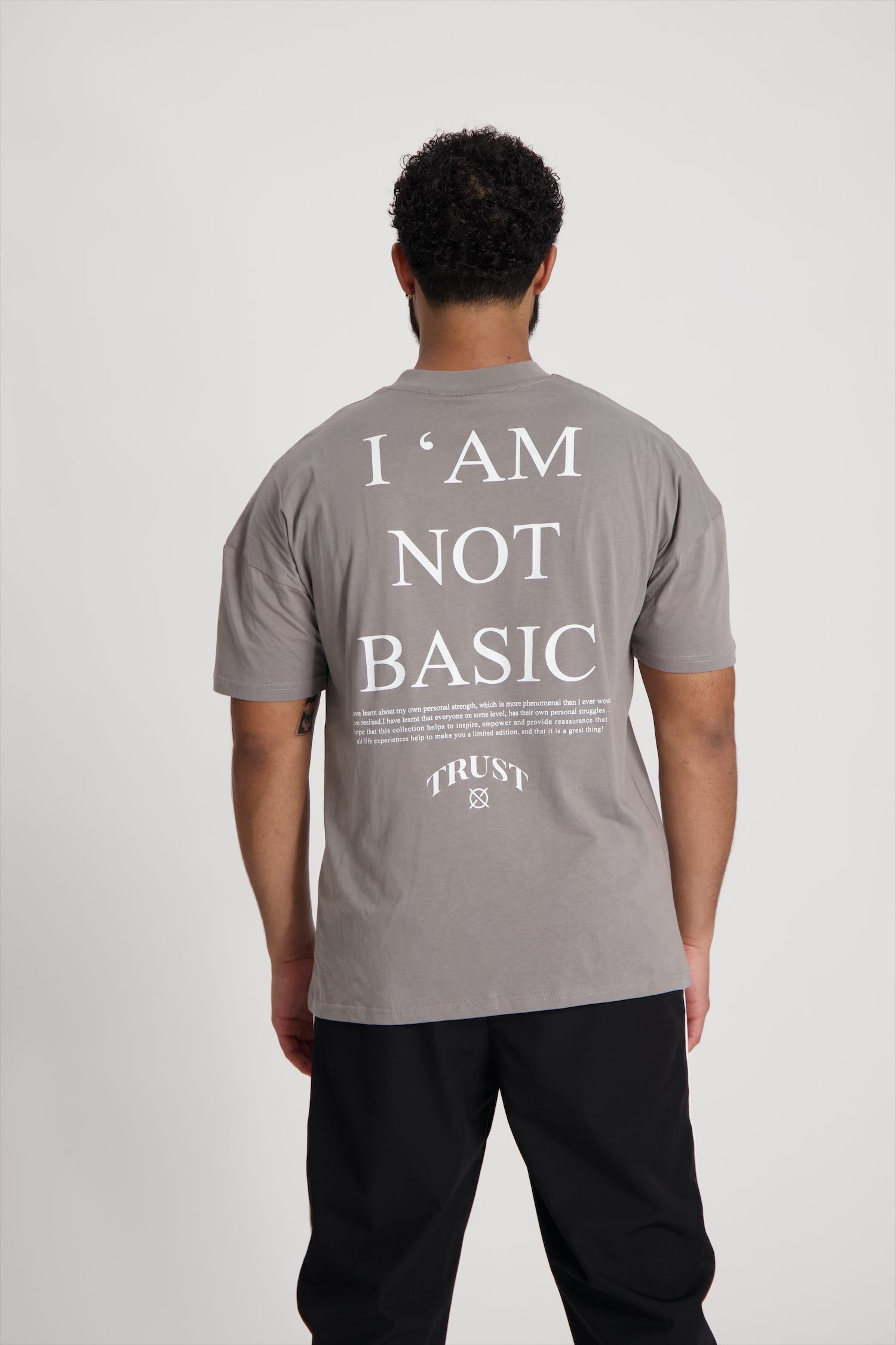 'I'AM NOT BASIC' Grey Tee