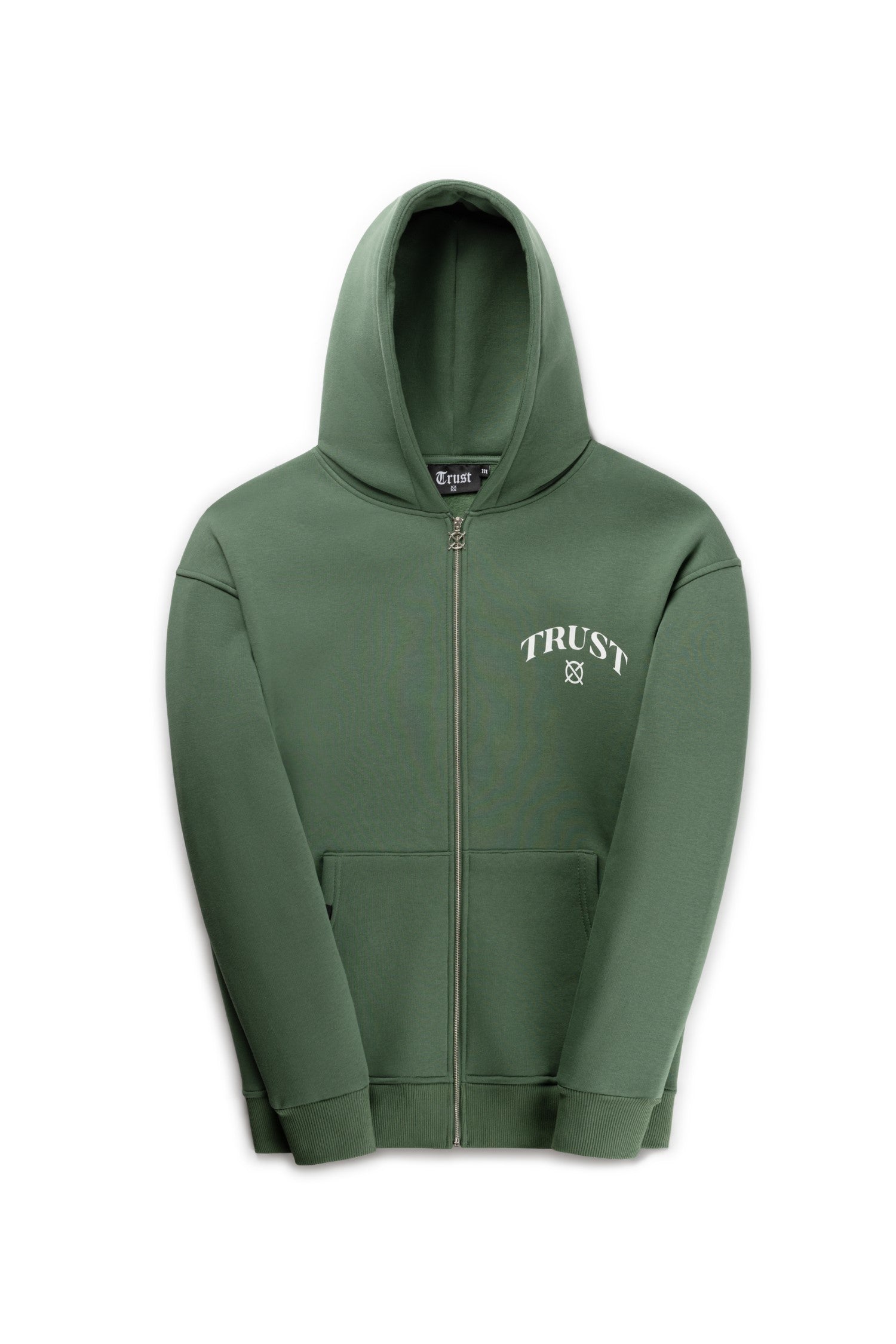 'I'AM NOT BASIC' Green Zipper Hoodie