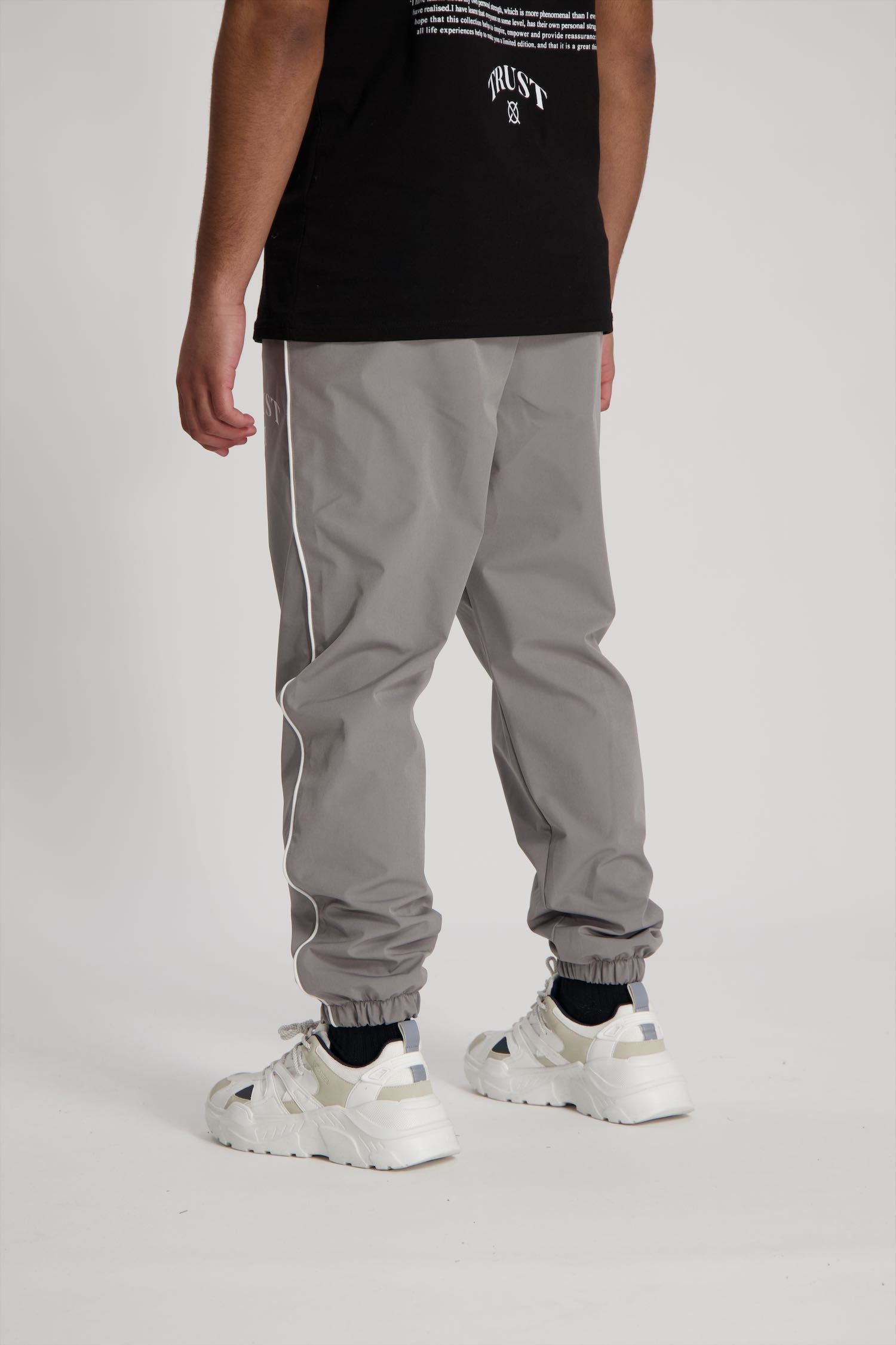 'I'AM NOT BASIC' Grey Tracksuit Pants