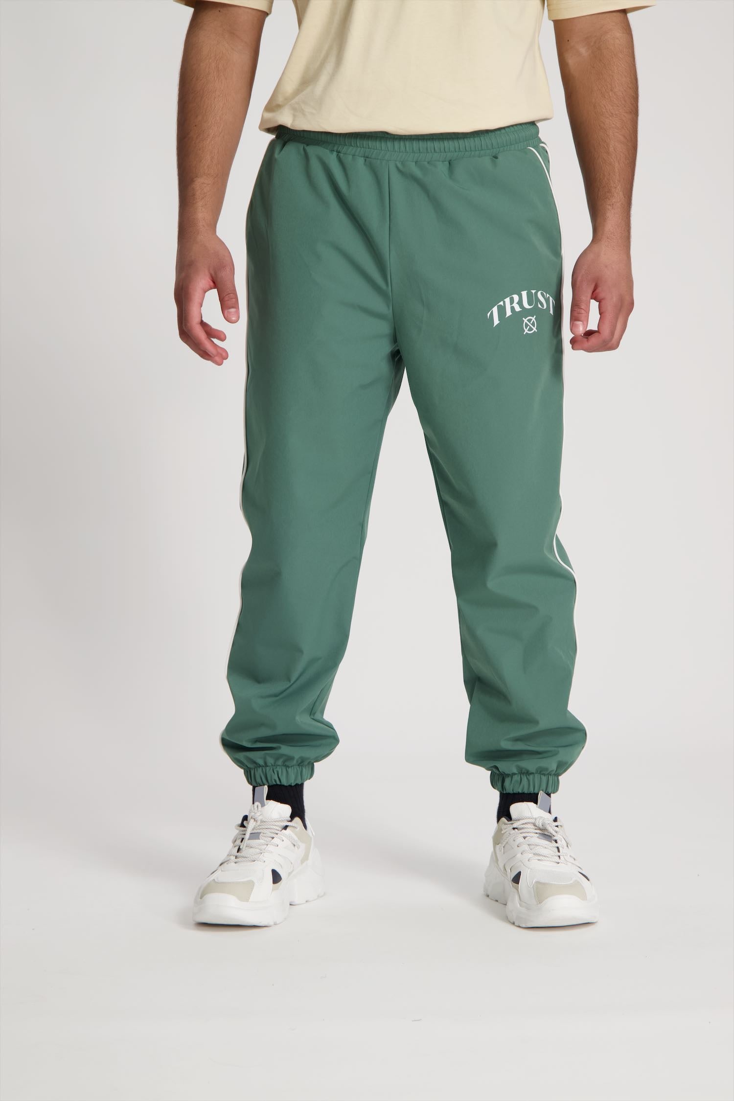 'I'AM NOT BASIC' Green Tracksuit Pants