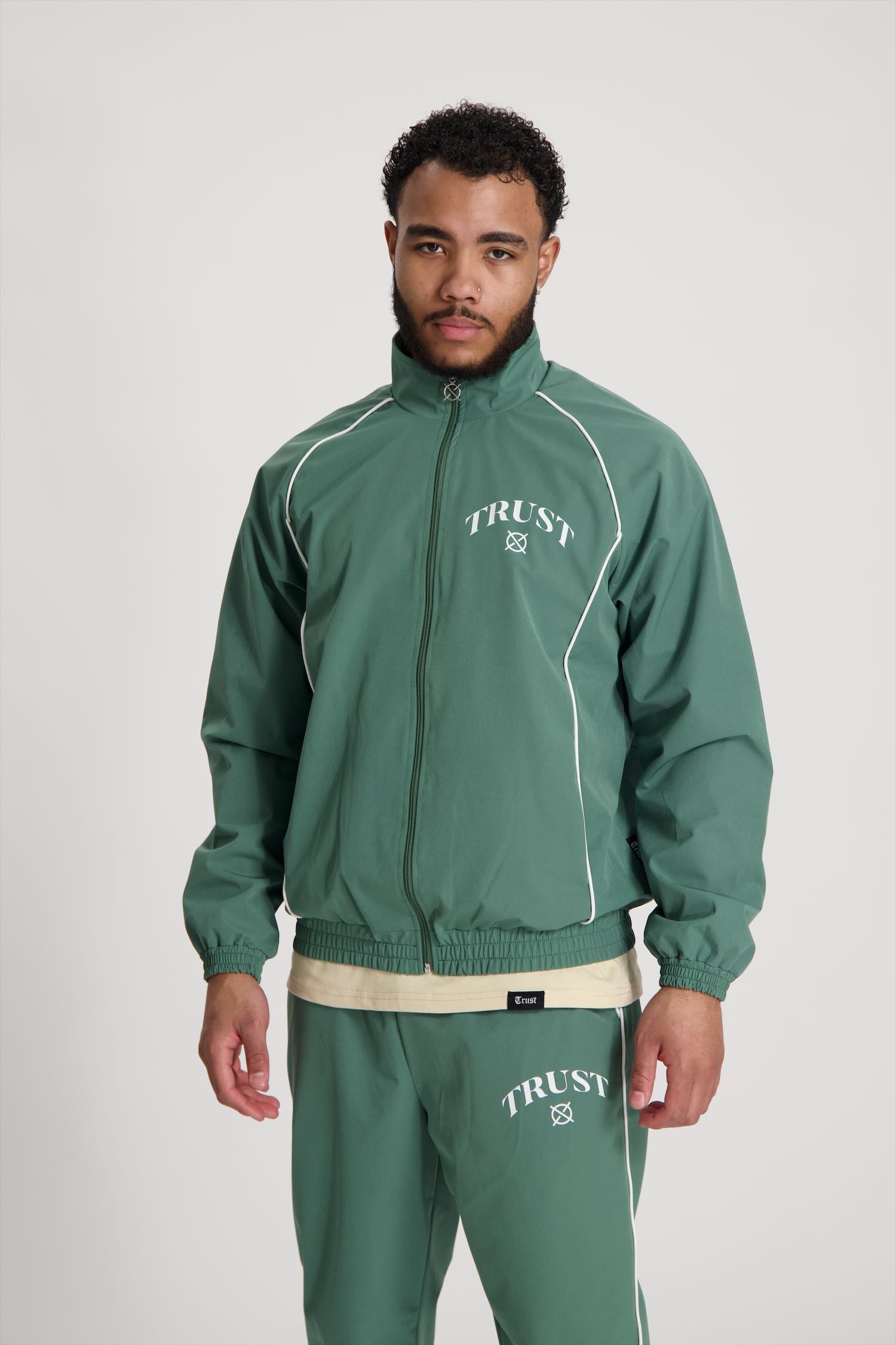 'I'AM NOT BASIC' Green Tracksuit Zipper