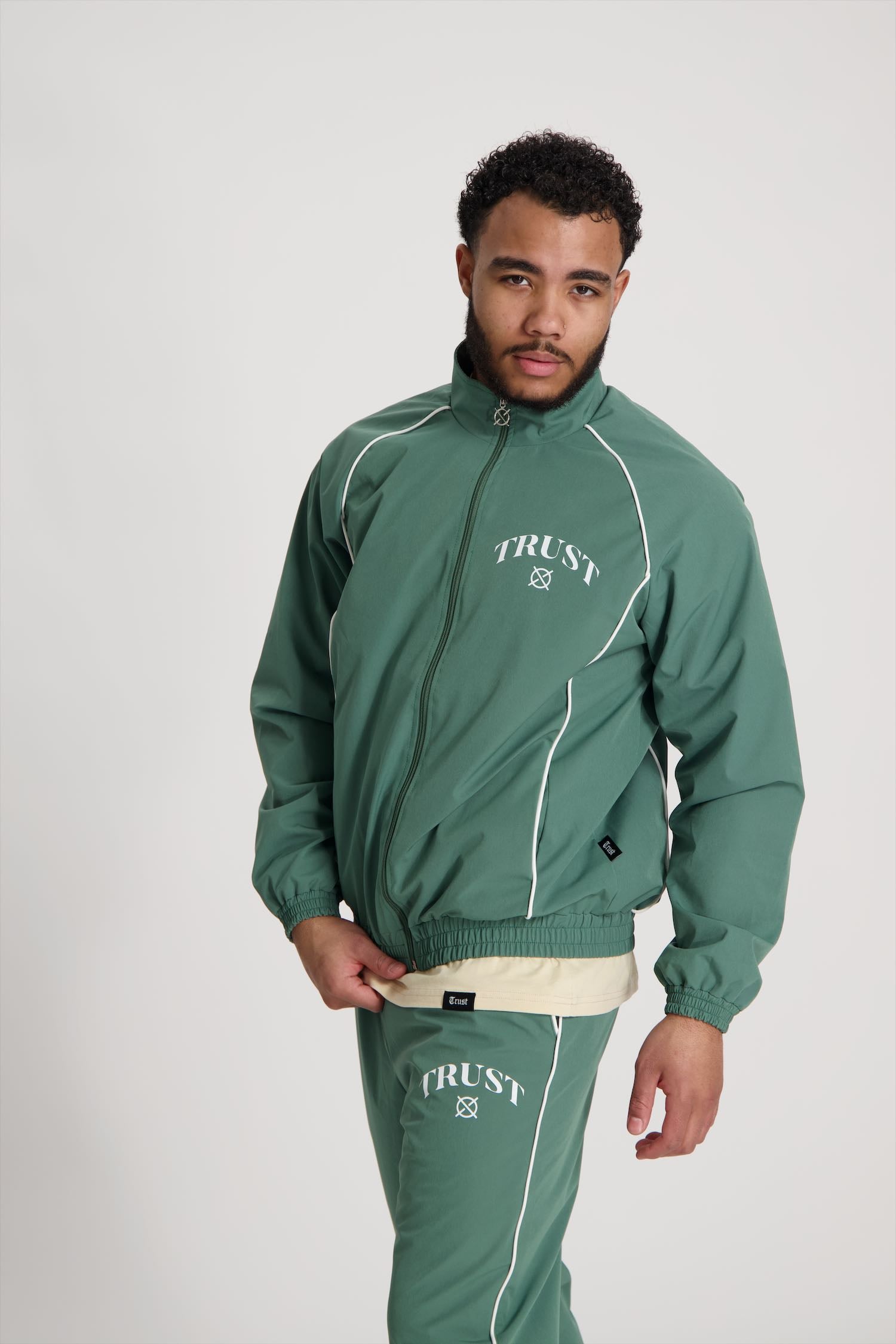 'I'AM NOT BASIC' Green Tracksuit Zipper