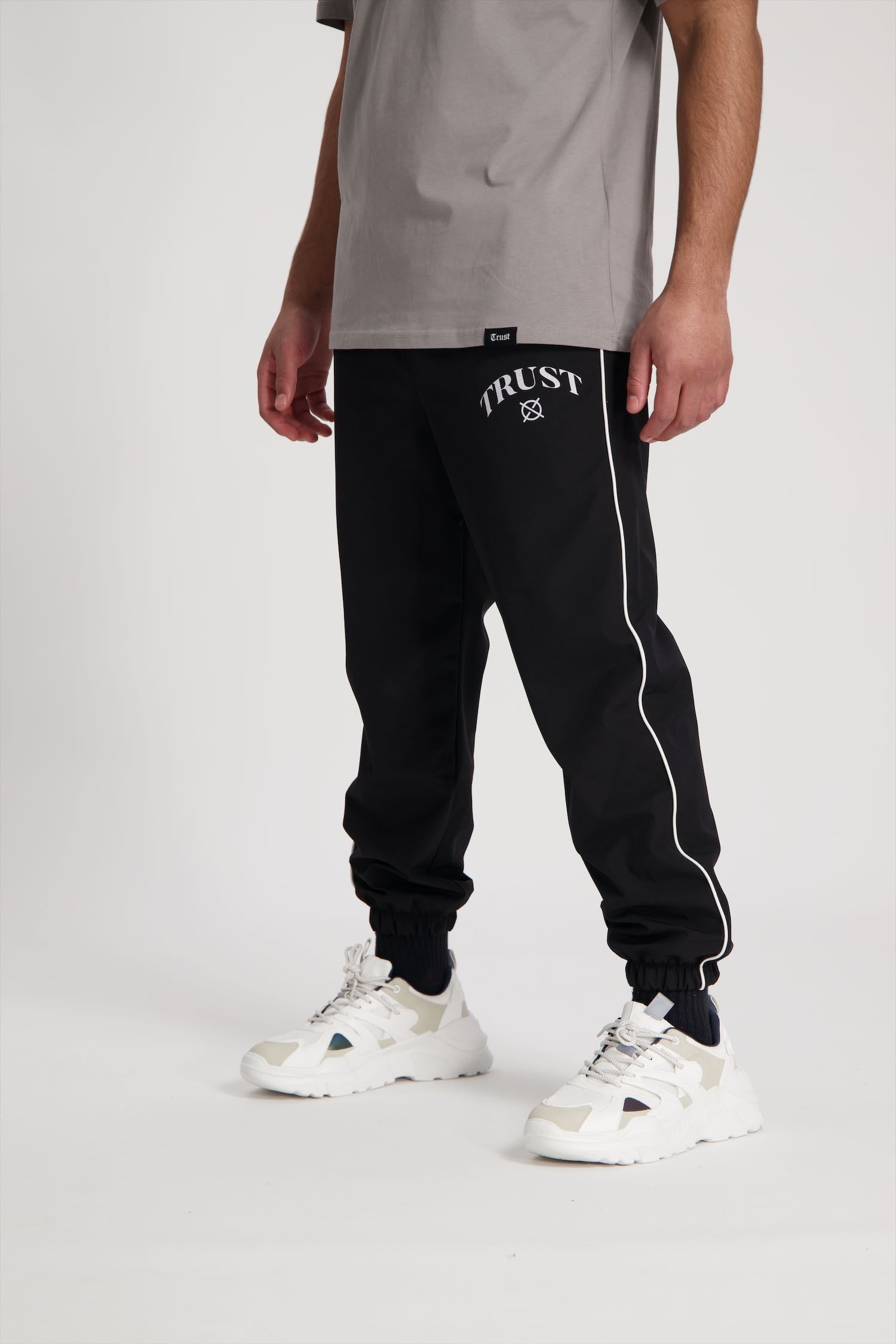 'I'AM NOT BASIC' Black Tracksuit Pants