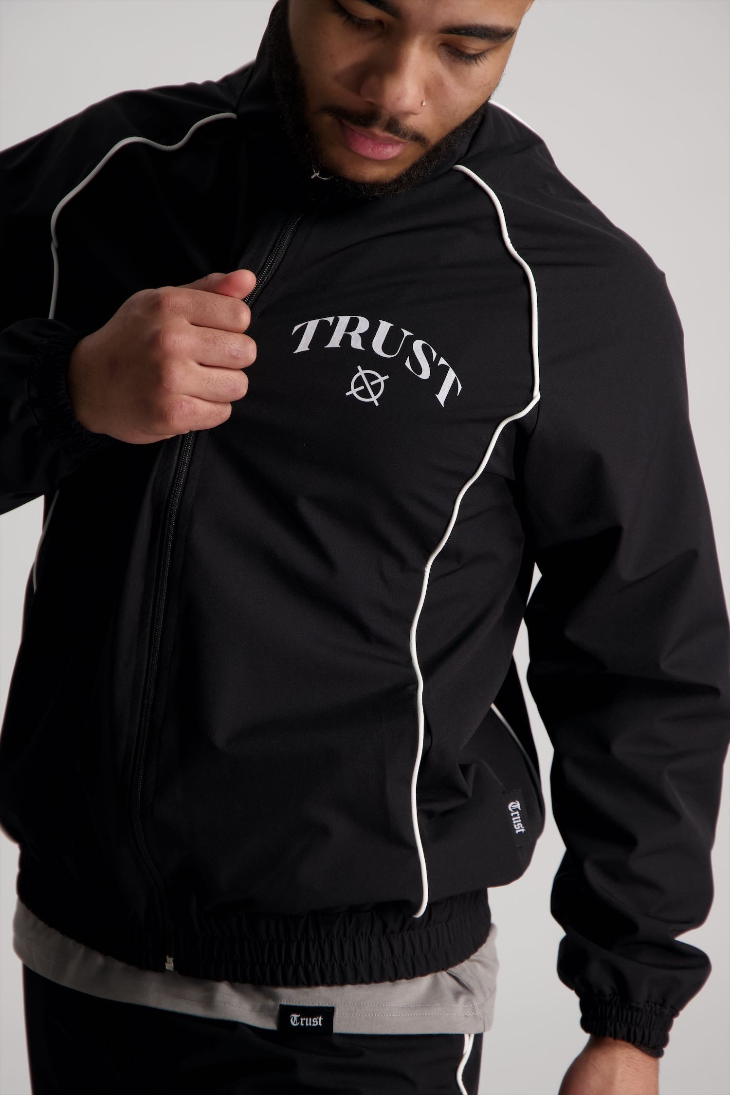 'I'AM NOT BASIC' Black Tracksuit Zipper