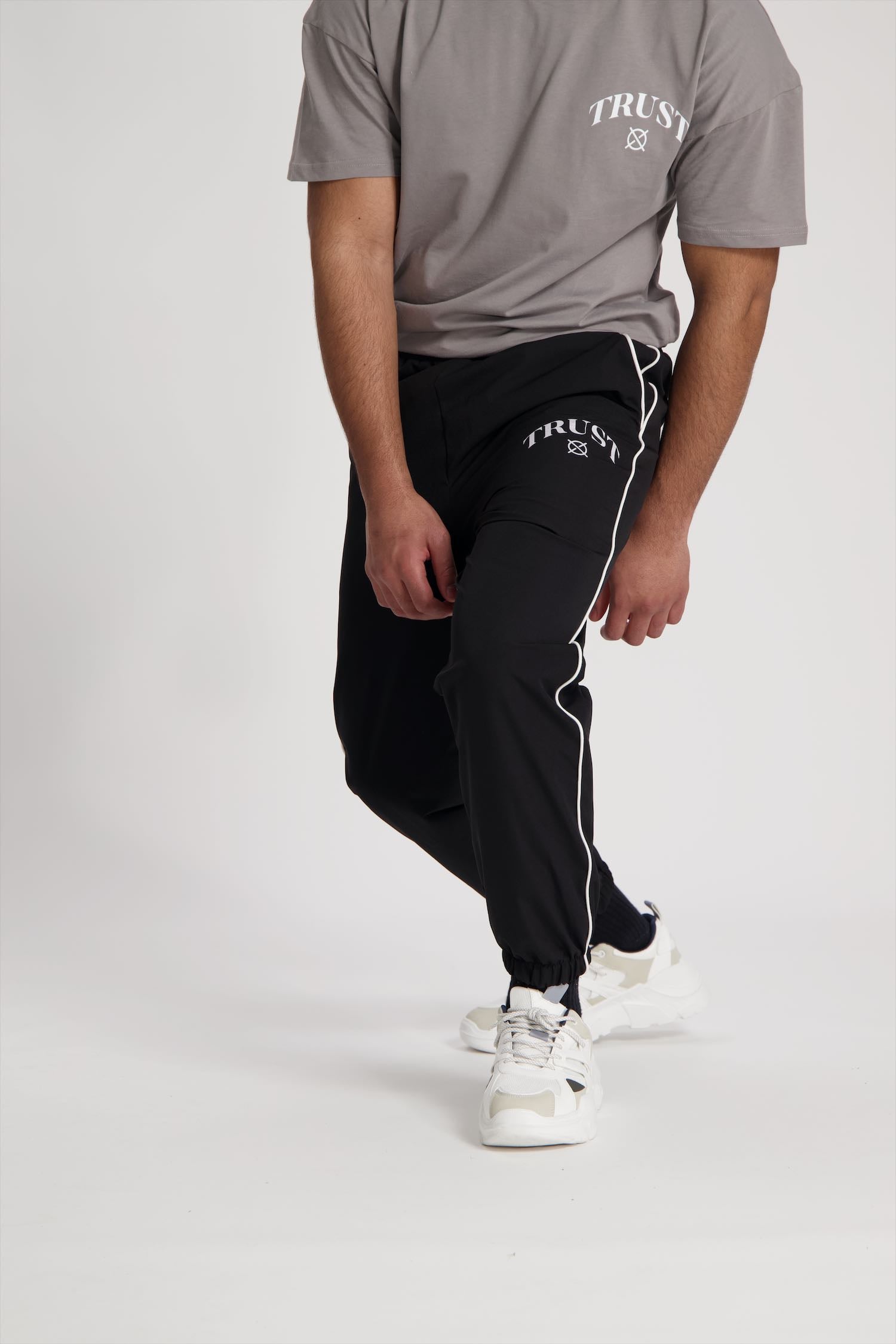 'I'AM NOT BASIC' Black Tracksuit Pants