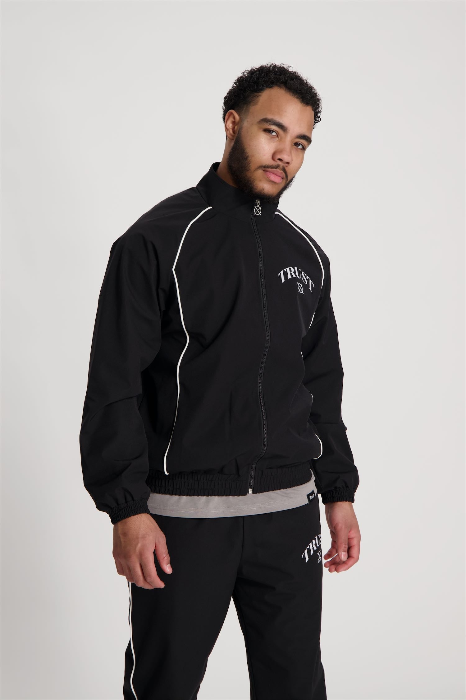 'I'AM NOT BASIC' Black Tracksuit Zipper
