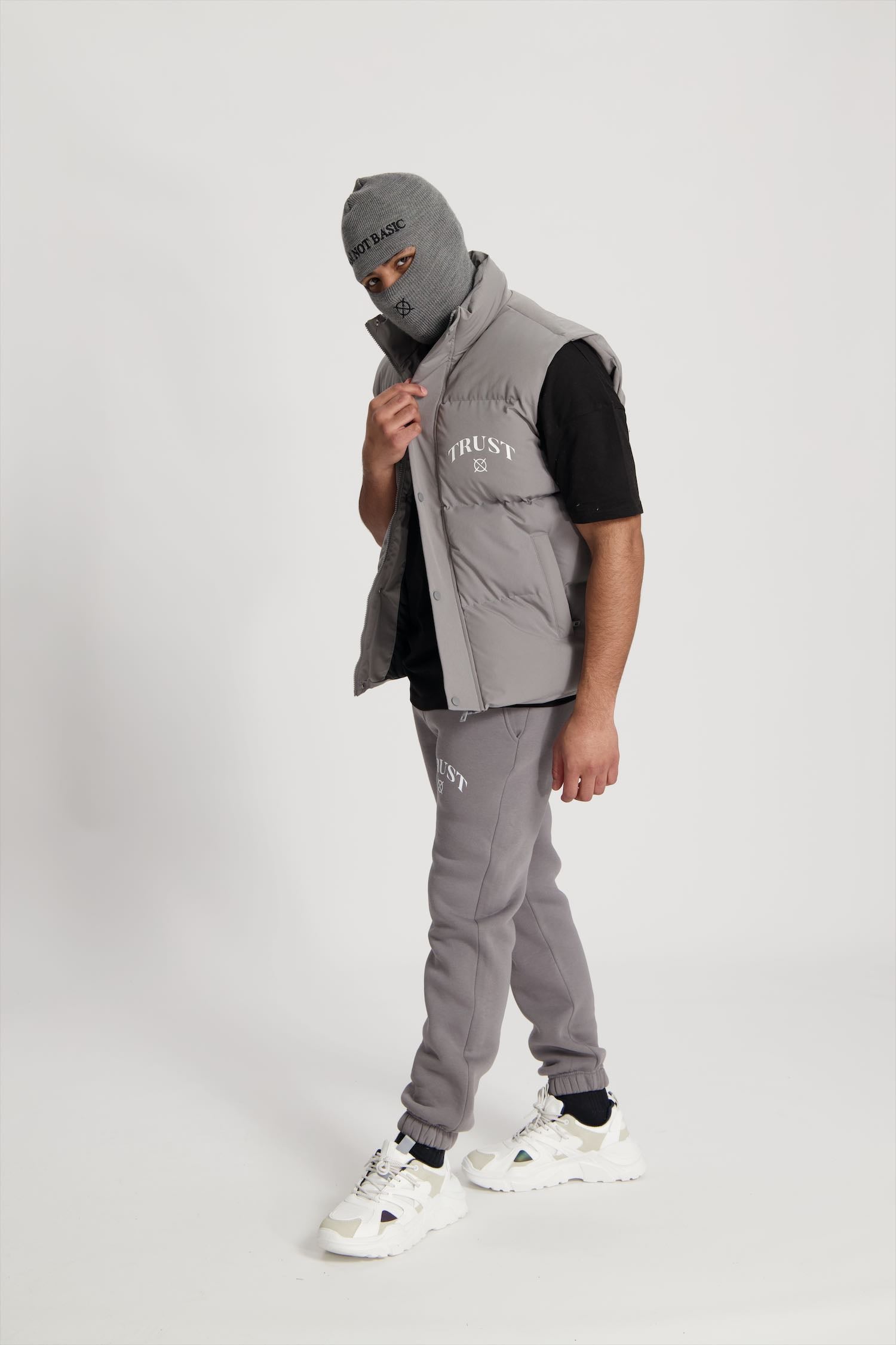 'I'AM NOT BASIC' Grey Bodywarmer