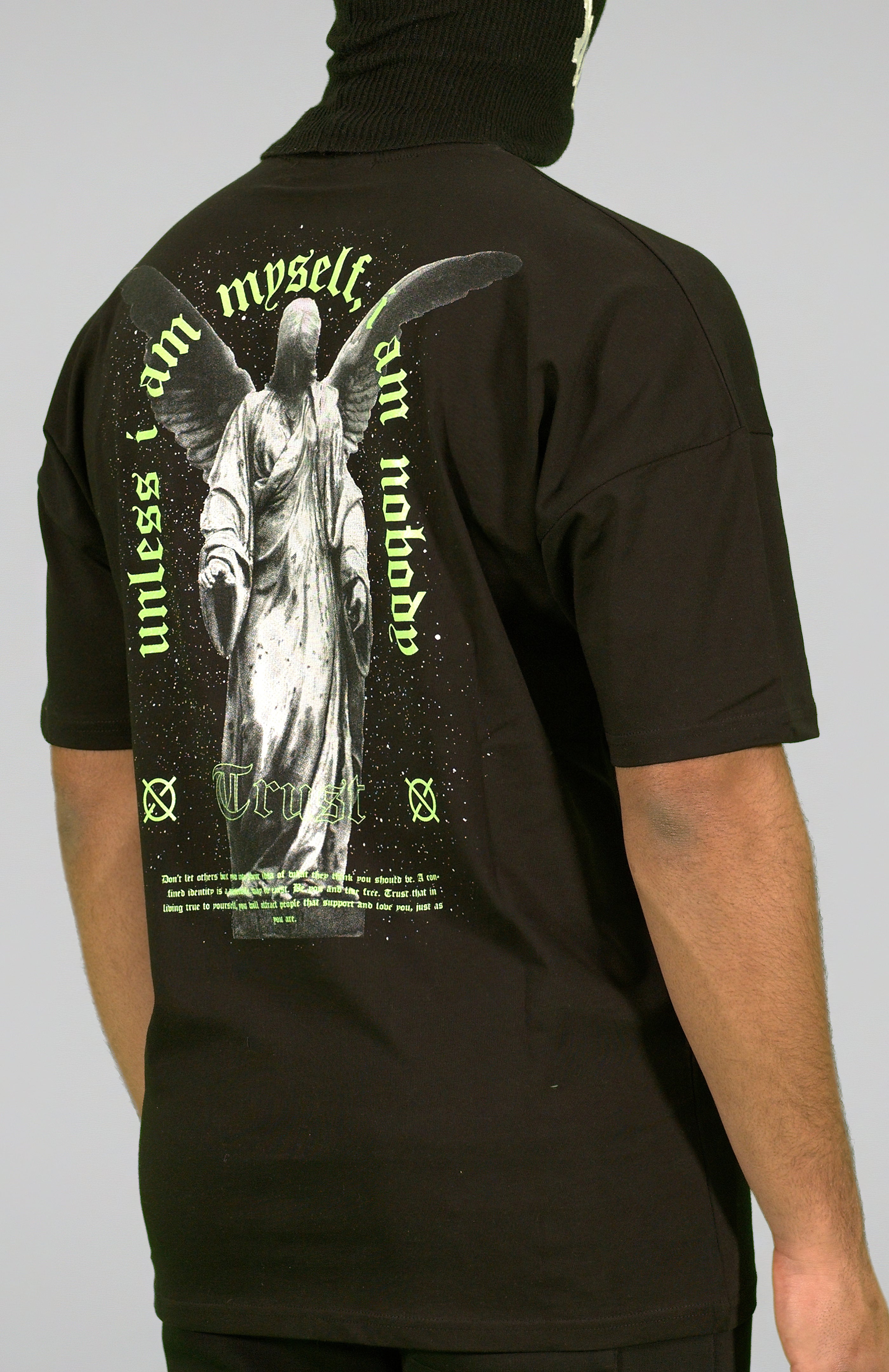 'TRUST Nobody' Black Angel Tee - TRUST Amsterdam