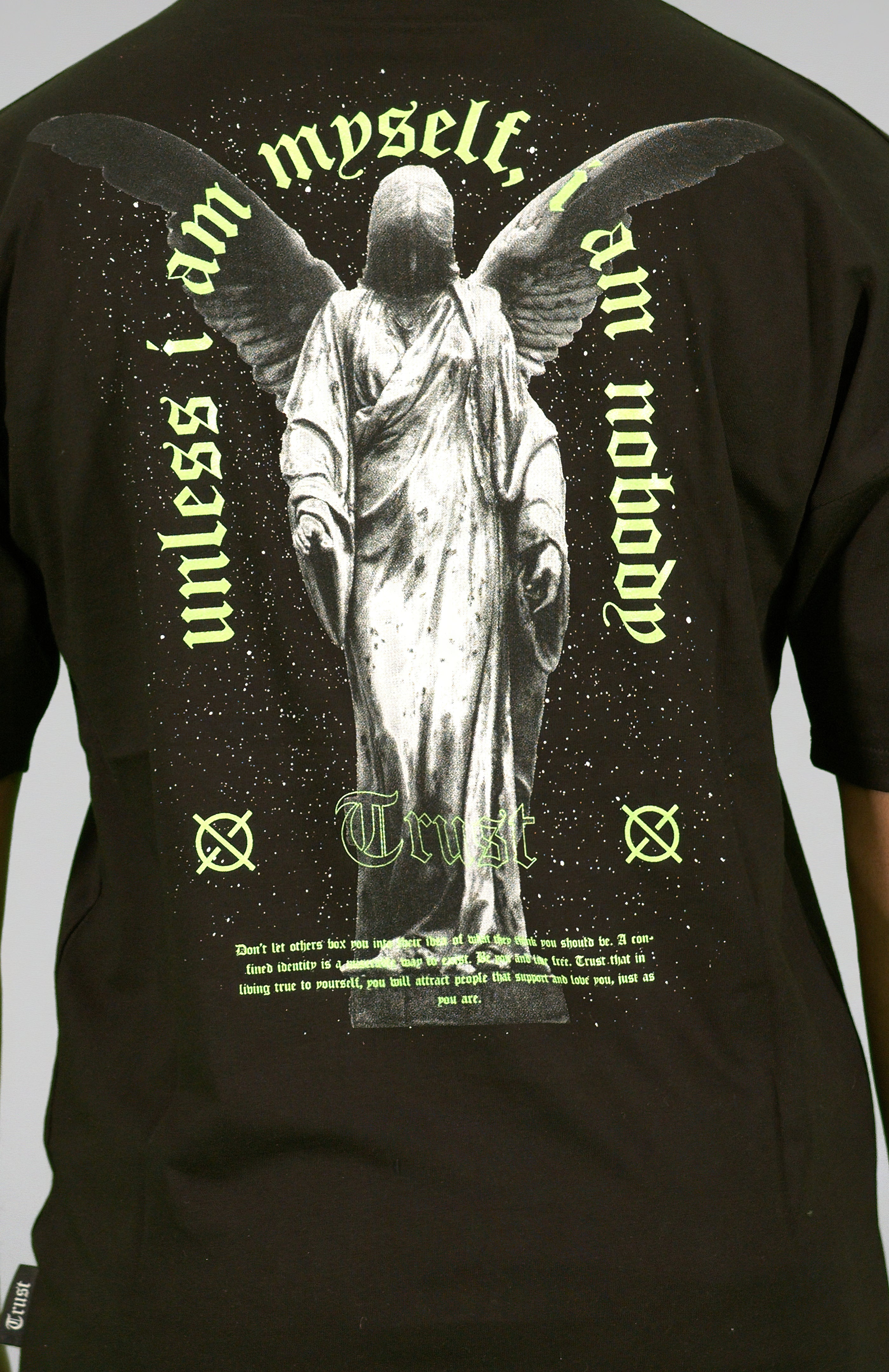 'TRUST Nobody' Black Angel Tee - TRUST Amsterdam