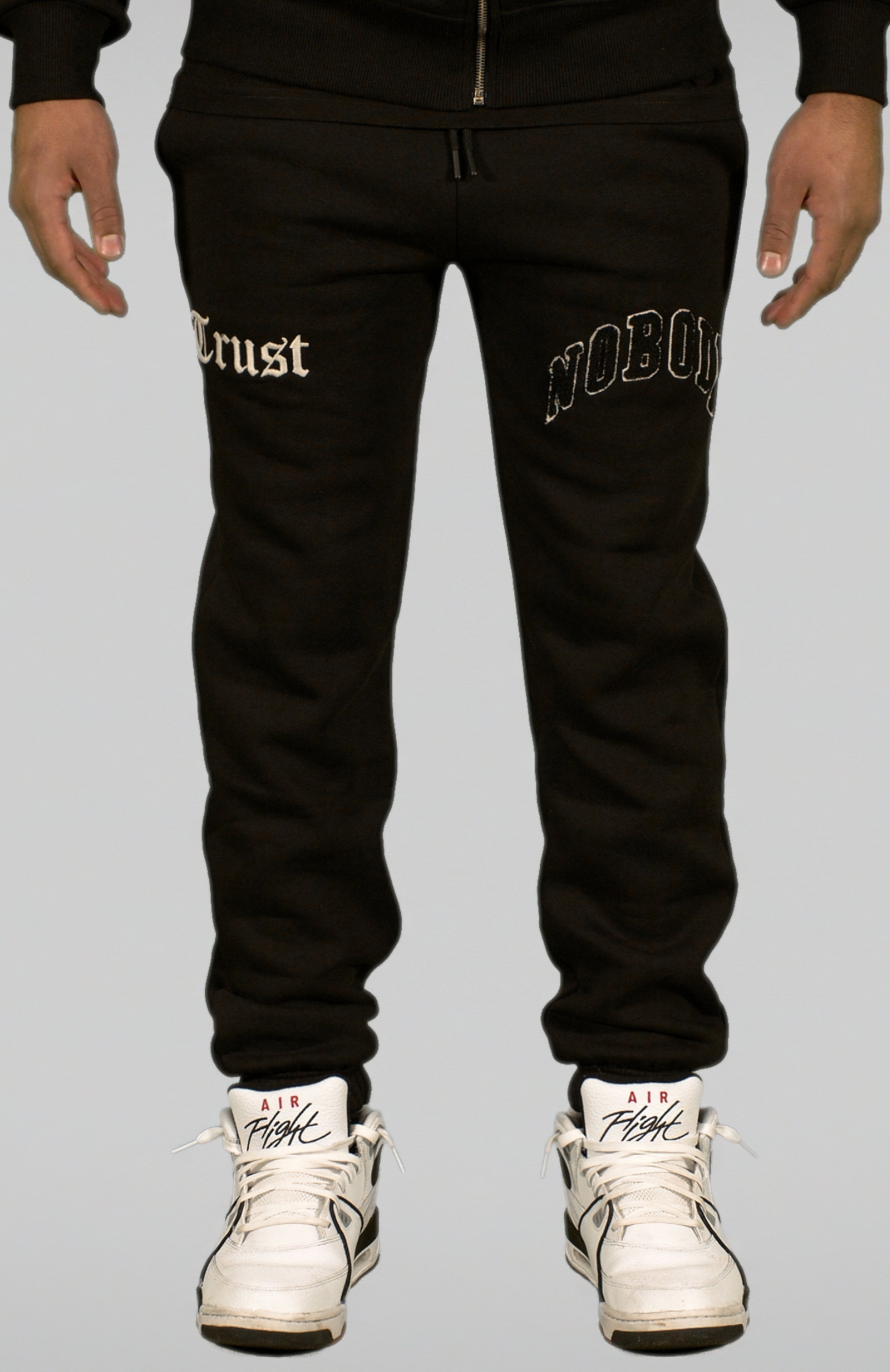 'TRUST Nobody' Black Sweatpants - TRUST Amsterdam