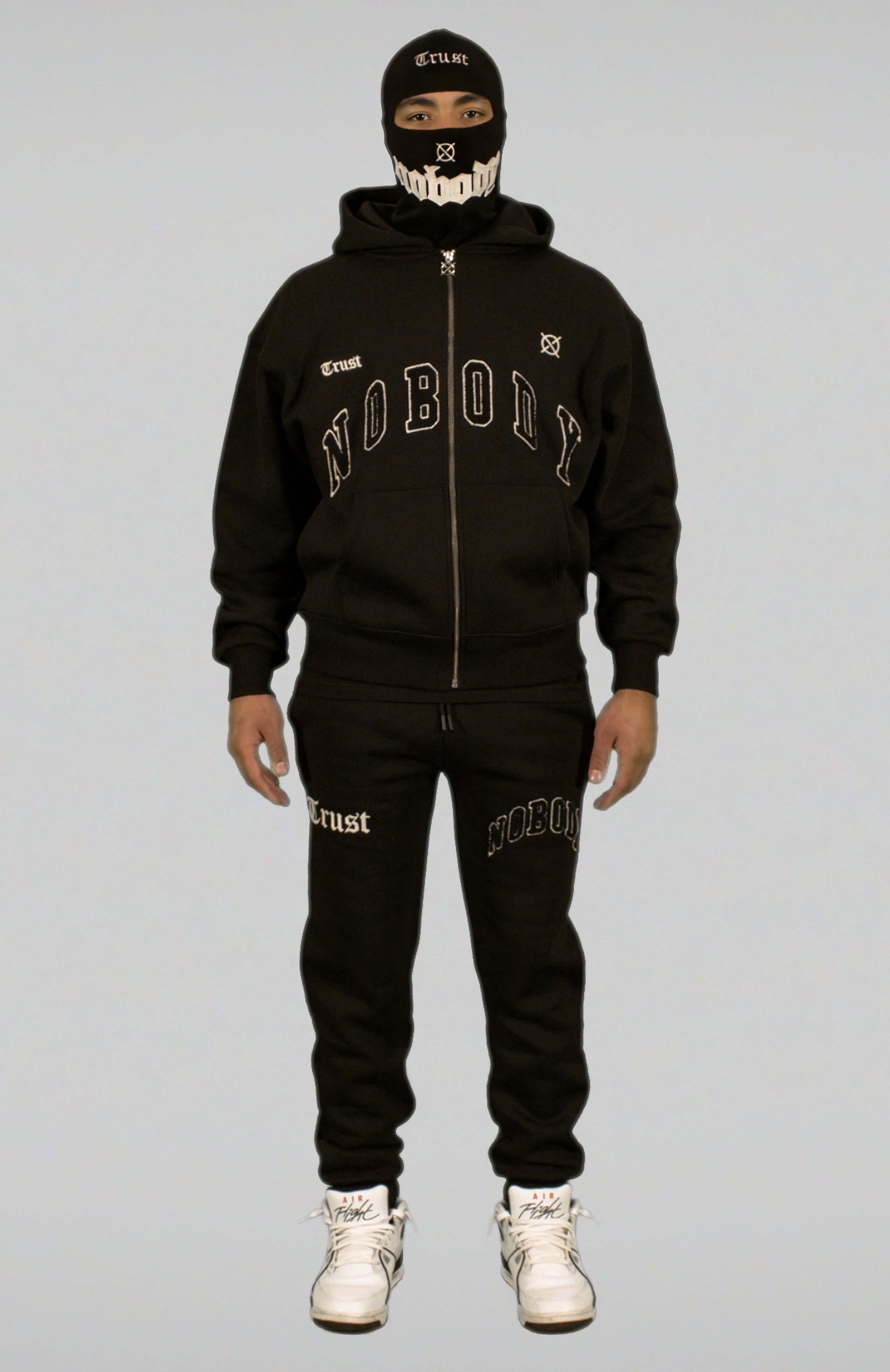 'TRUST Nobody' Black Sweatpants - TRUST Amsterdam