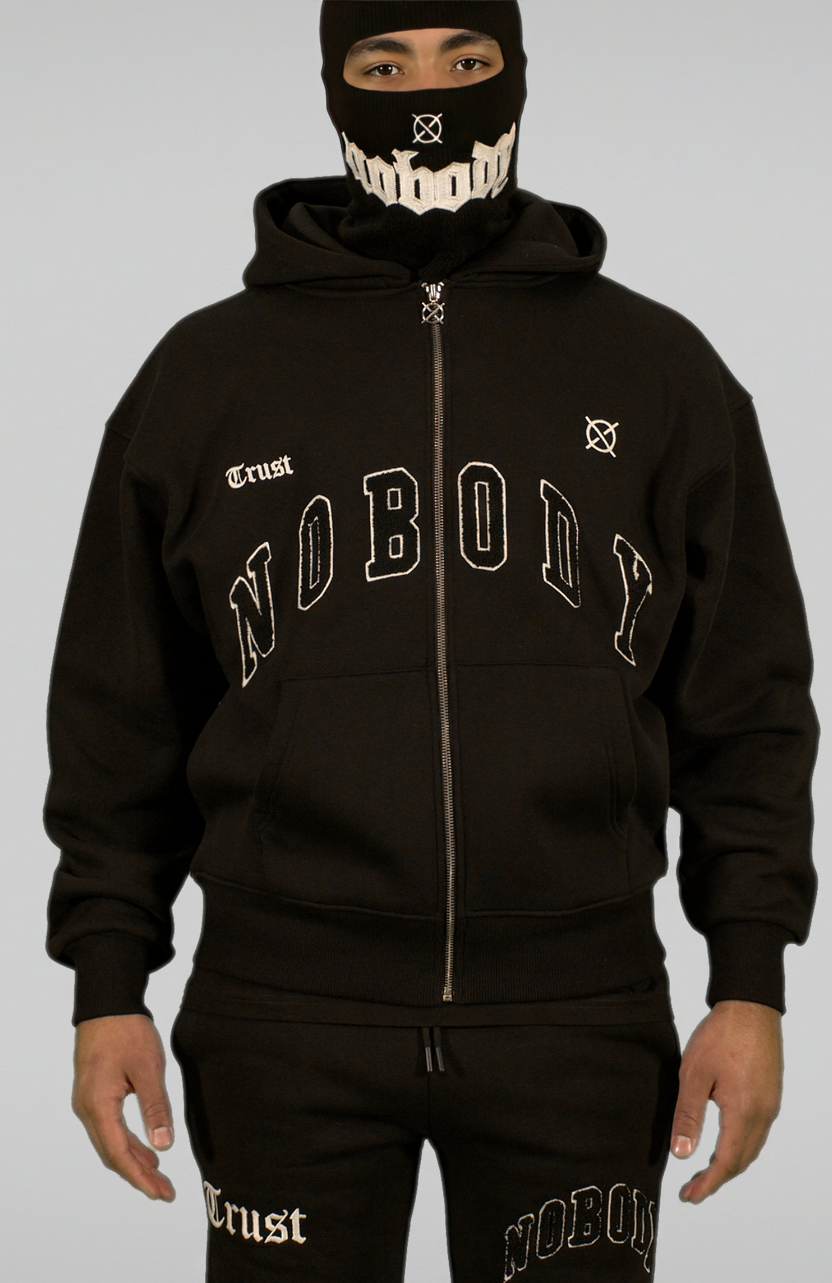 'TRUST Nobody' Black Zipper Hoodie - TRUST Amsterdam