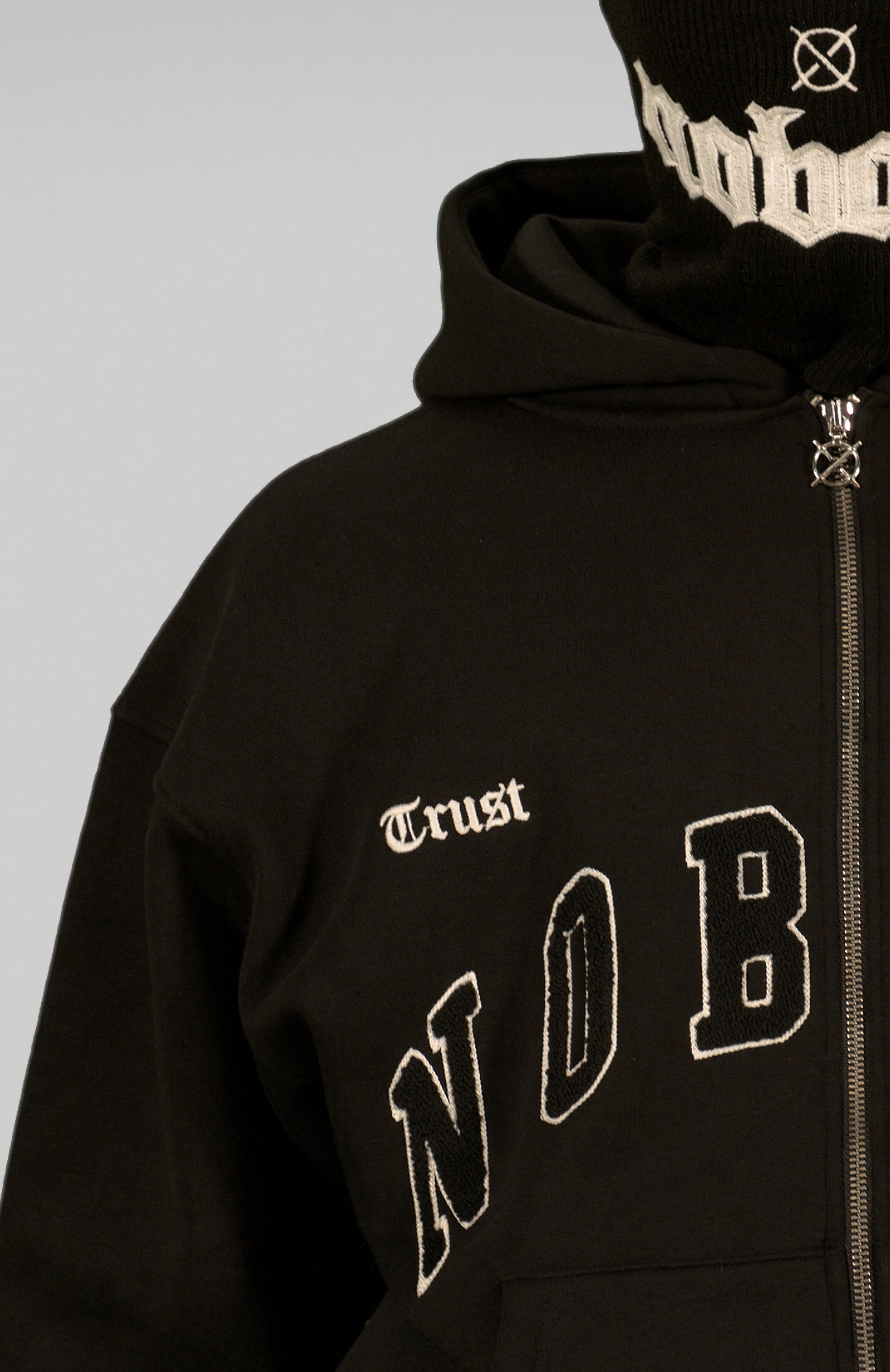 'TRUST Nobody' Black Zipper Hoodie - TRUST Amsterdam