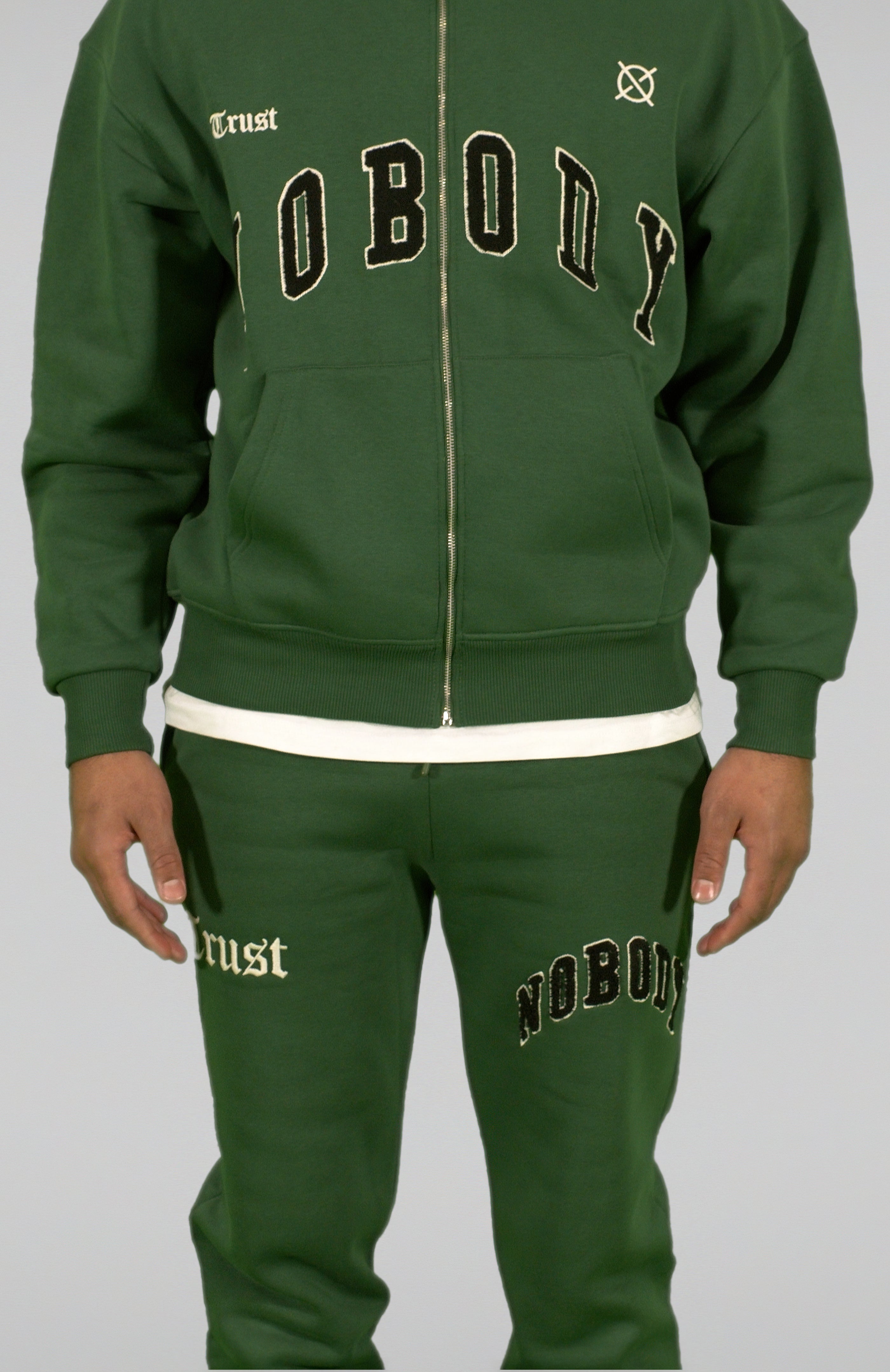 'TRUST Nobody' Green Zipper Hoodie - TRUST Amsterdam