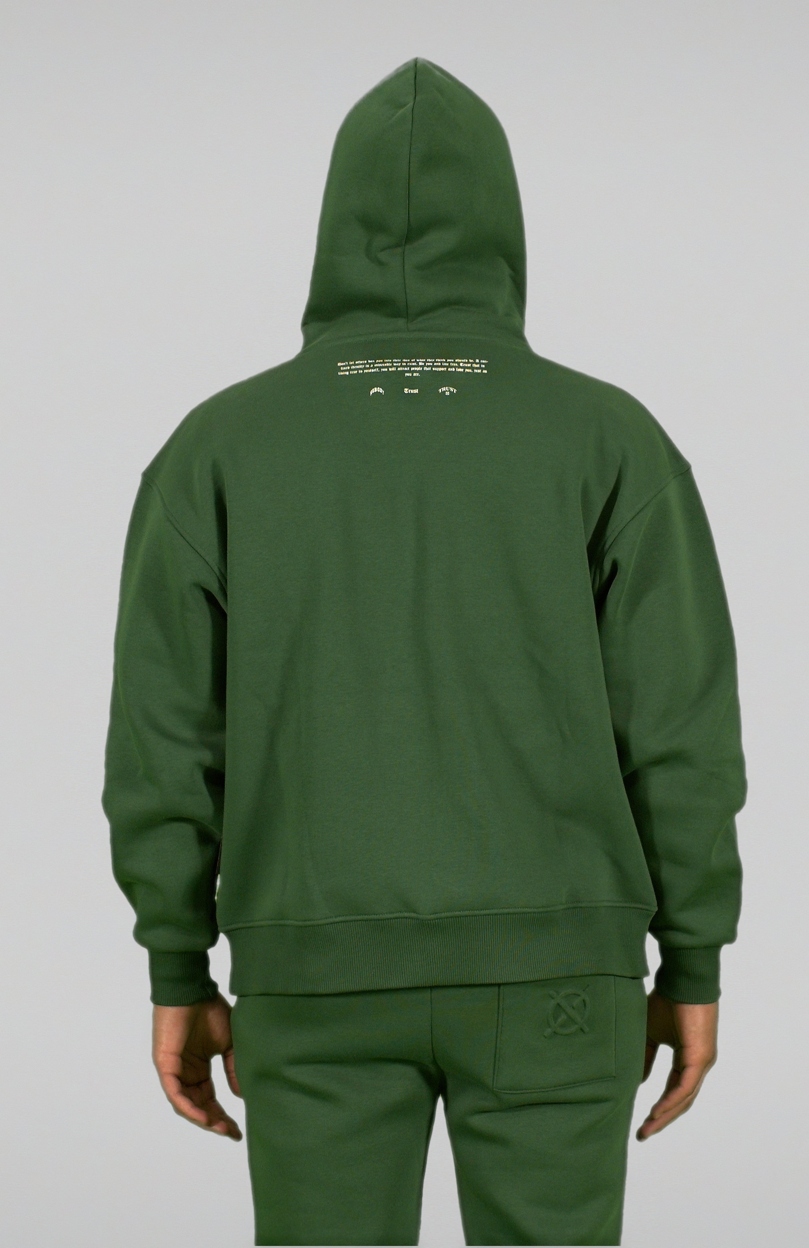 'TRUST Nobody' Green Zipper Hoodie - TRUST Amsterdam