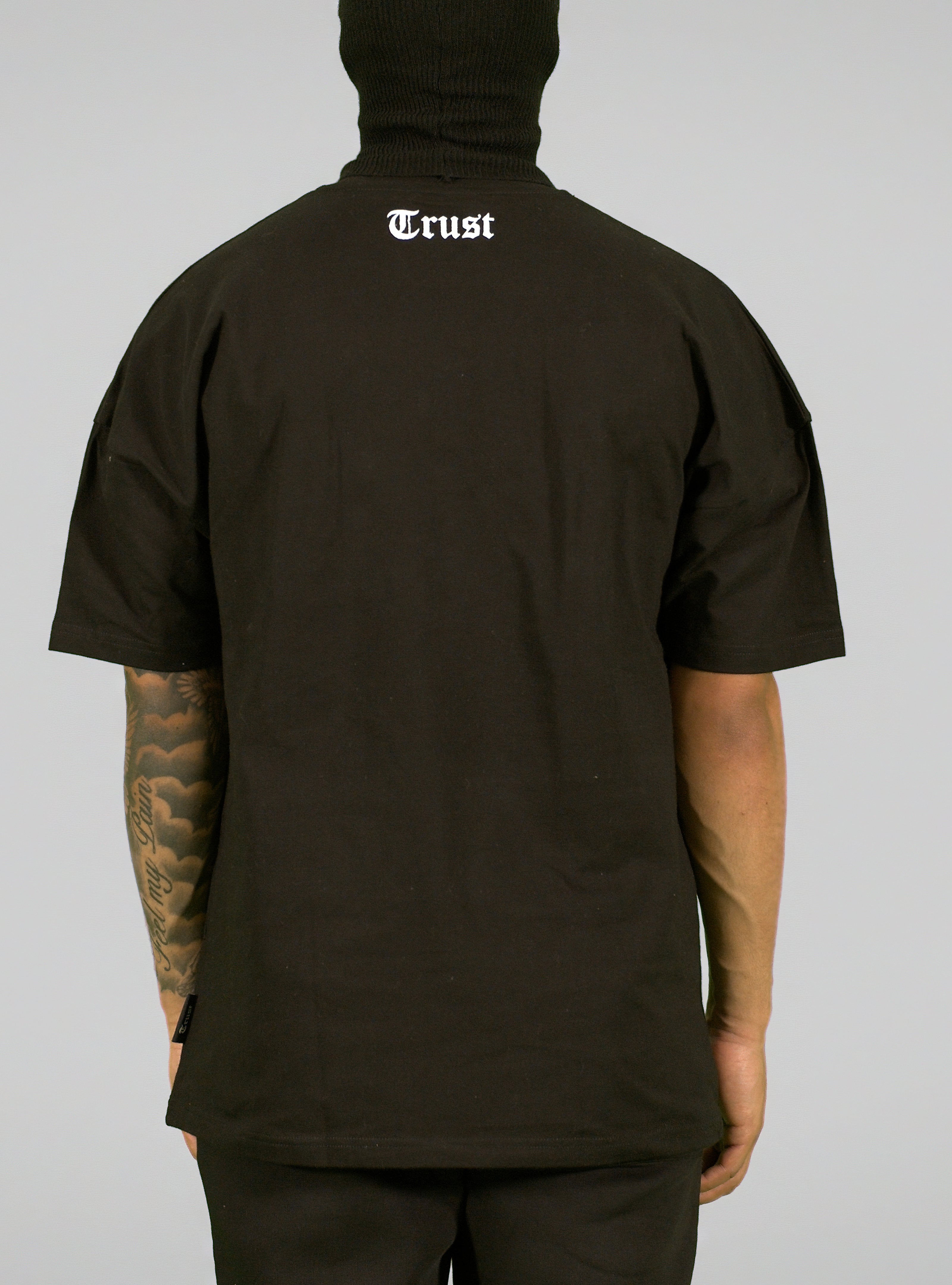 'TRUST Nobody' Middlefinger Black Tee - TRUST Amsterdam