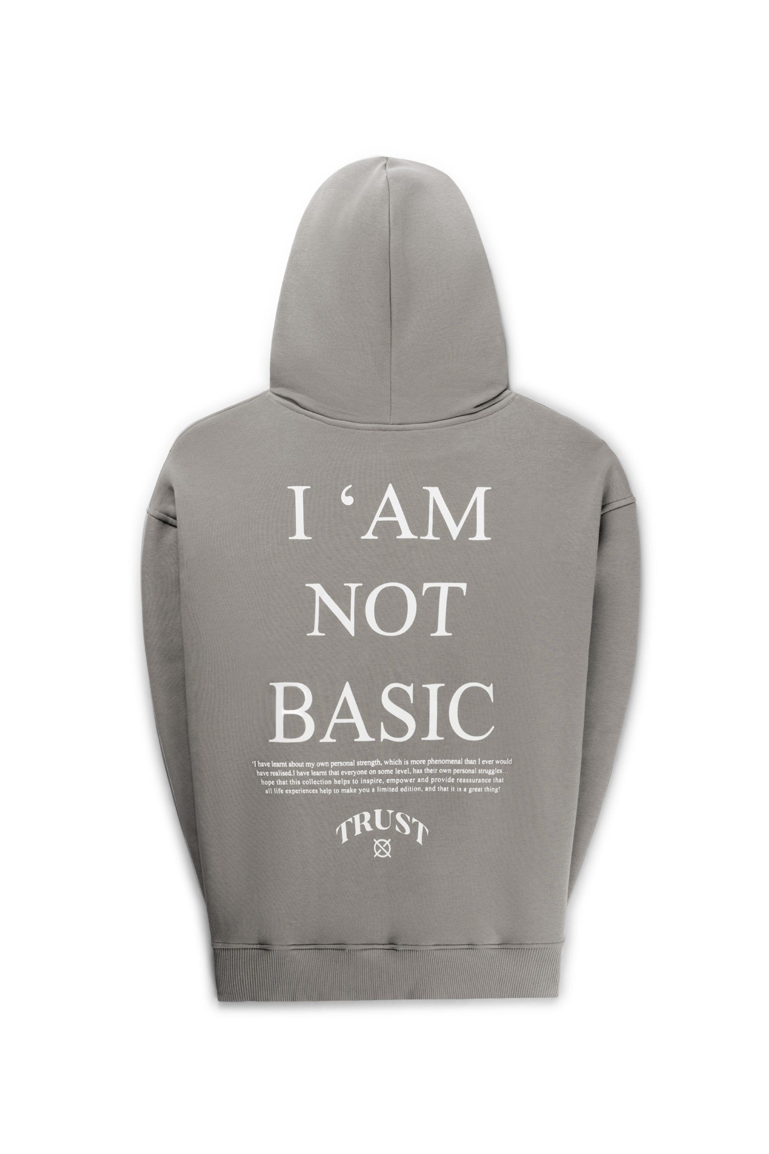 'I'AM NOT BASIC' Grey Zipper Hoodie