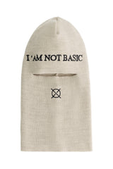 'I'AM NOT BASIC' Beige Balaclava