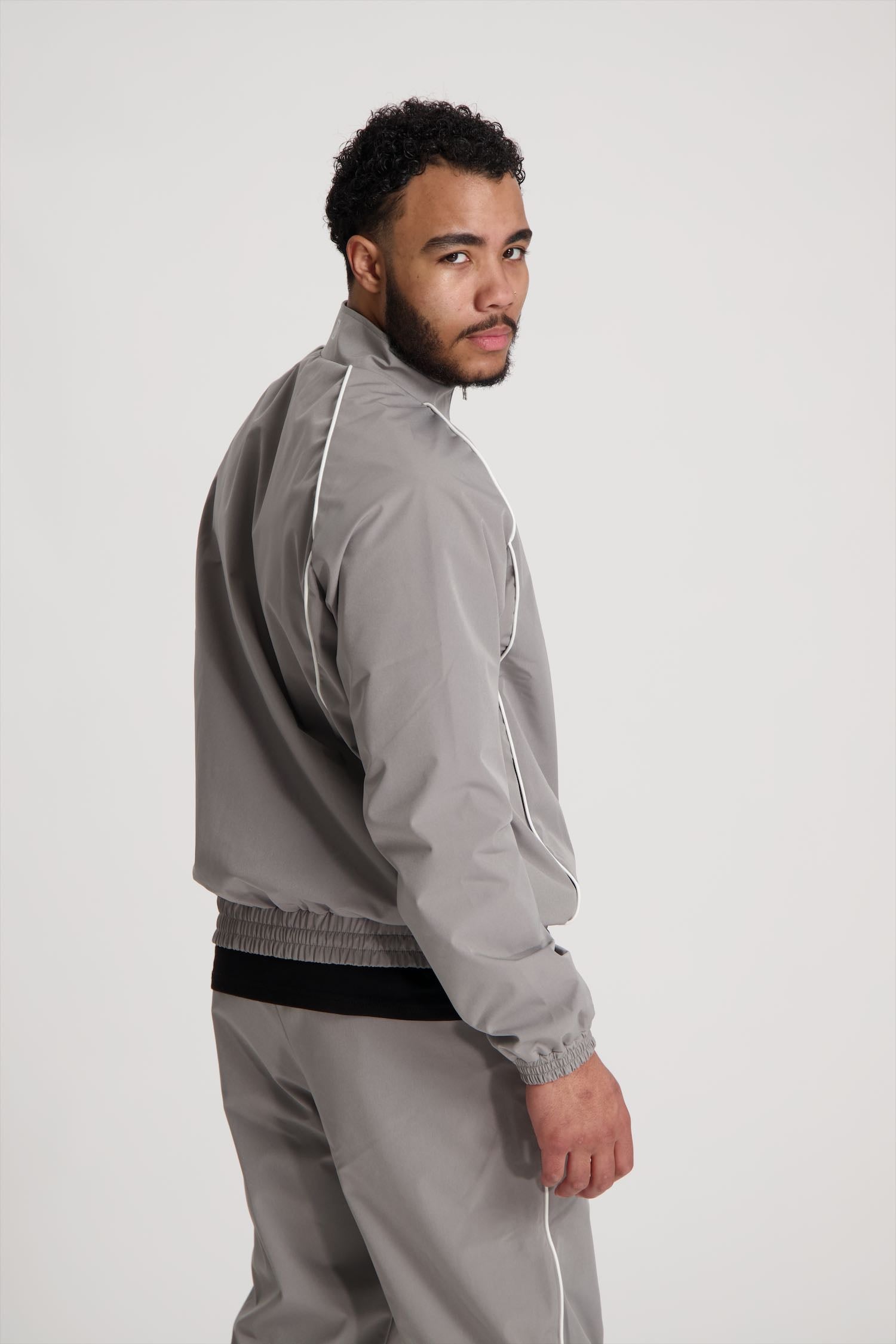 'I'AM NOT BASIC' Grey Tracksuit Zipper