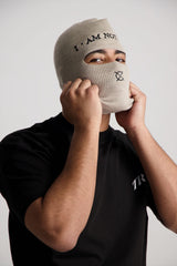 'I'AM NOT BASIC' Beige Balaclava