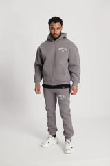 'I'AM NOT BASIC' Grey Zipper Hoodie