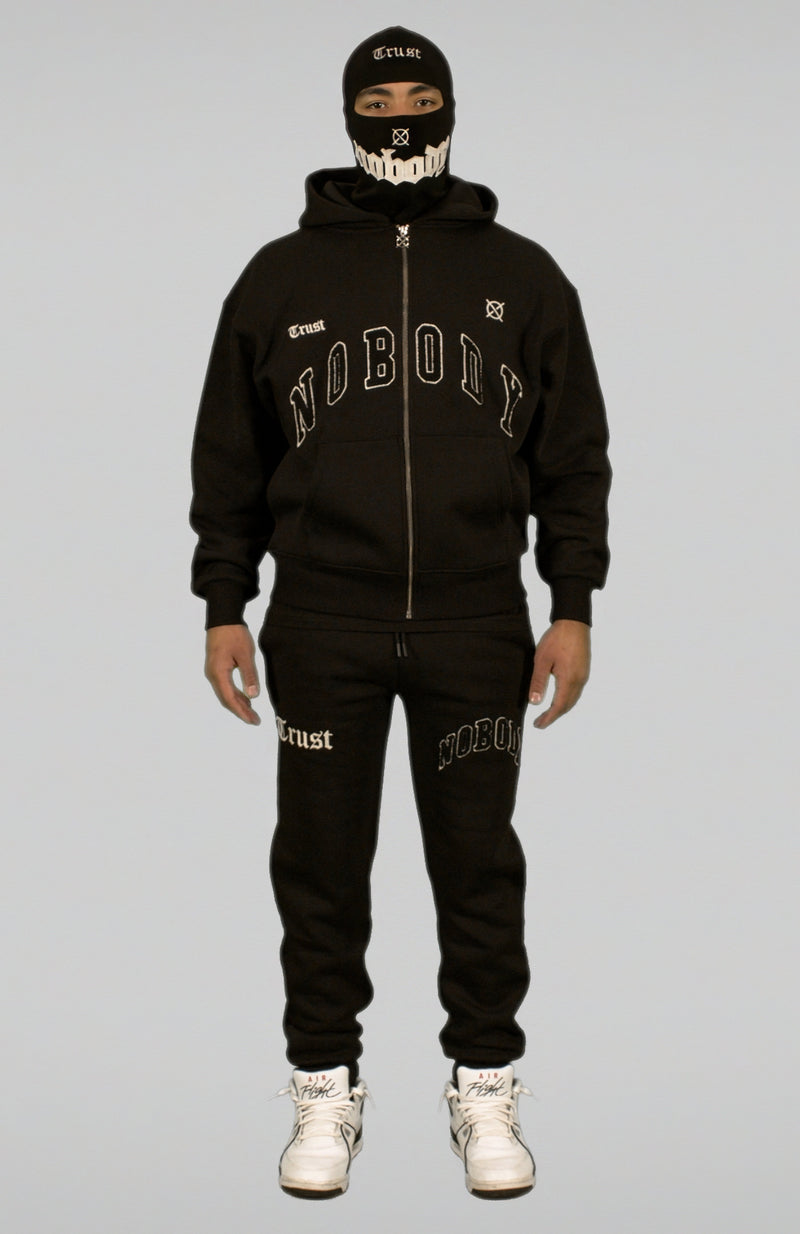 'TRUST Nobody' Black Sweatpants - TRUST Amsterdam