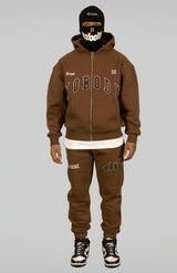 'TRUST Nobody' Brown Zipper Hoodie - TRUST Amsterdam