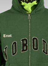 'TRUST Nobody' Green Zipper Hoodie - TRUST Amsterdam